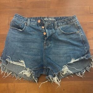 Wild fable high rise button jean shorts